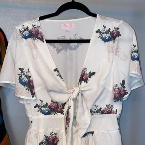 White floral romper